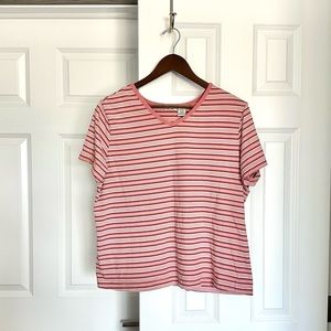 Cherokee XL 100% cotton pink striped tee